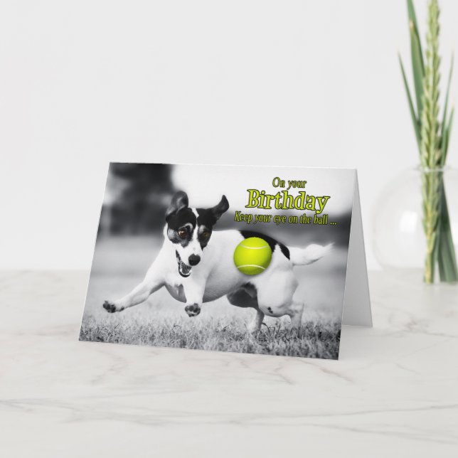 Carte de Dog Birthday Go Fetch Jack Russell (Devant)