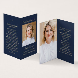 Carte de dossier Gold Script 2 Photo Blue Memorial