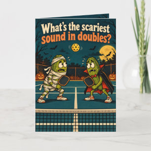Carte de double pickleball drôle pour Halloween