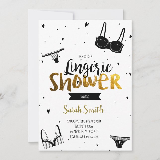 Carte de douche en lingerie noire (Devant)