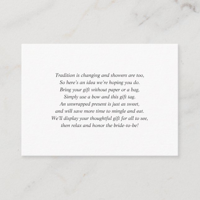 Carte de douche nuptiale à écran blanc simple + ét (Devant)