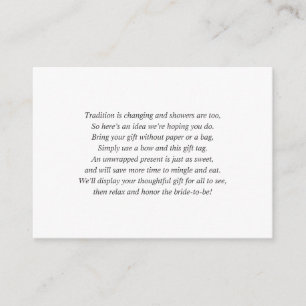 Carte de douche nuptiale à écran blanc simple + ét