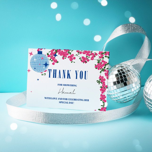 Carte de douche nuptiale Merci grec Bougainvillea (Créateur téléchargé)