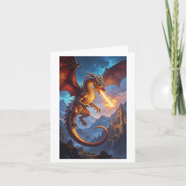 Carte de dragon de fantaisie vierge (Devant)