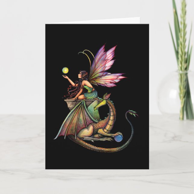 Carte de dragon fée gothique par Molly Harrison (Devant)