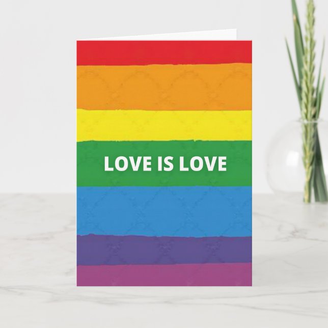 Carte de drapeau de fierté « L'amour est l'amour » (Devant)