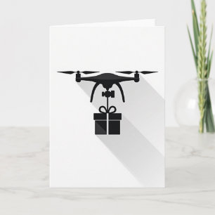 Carte de drone d'anniversaire douce