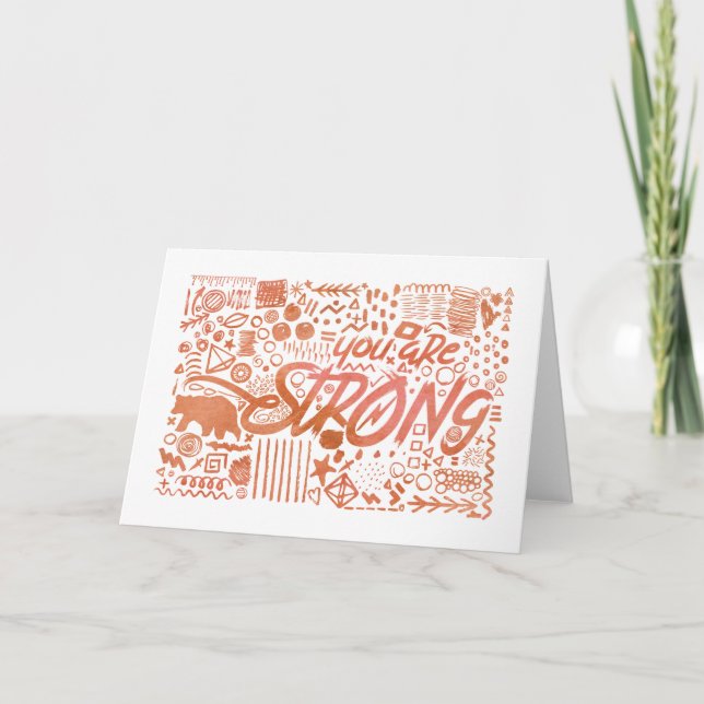 Carte de encouragement You Are Strong Doodle (Devant)