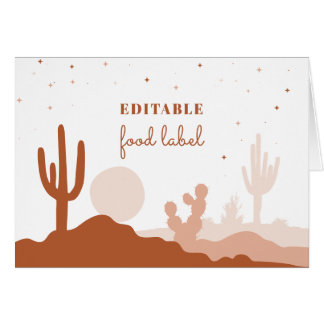 Carte de Étiquette alimentaire du désert