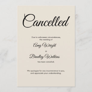 Carte de Faire-part annulée Cream Mariage