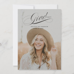 Carte de Faire-part Classy Script Graduation