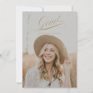 Carte de Faire-part Classy Script Graduation