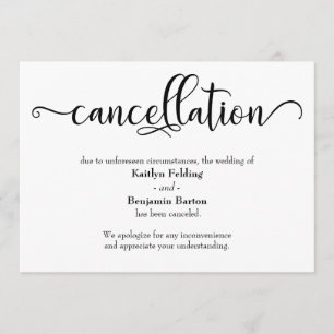 Carte de Faire-part d'annulation du Mariage de cal