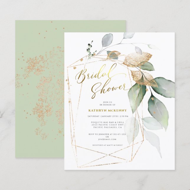 Carte de faire-part de Baby Shower de mariage de B (Devant / Derrière)