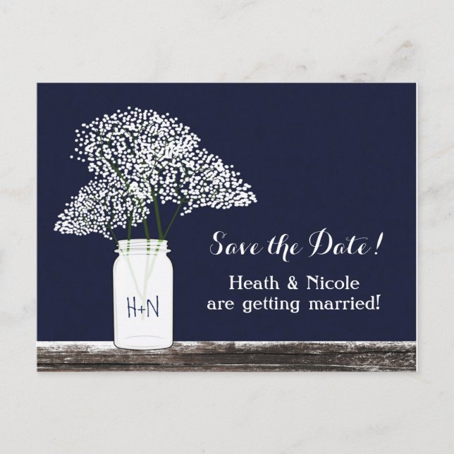 Carte de faire-part de date de mariage à conserver (Devant)