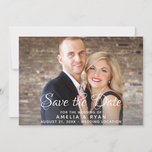Carte de faire-part de date de mariage avec photo  (Devant)