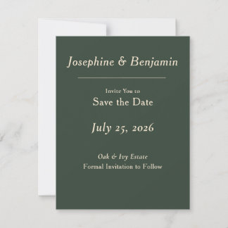 Carte de Faire-Part de Date de Mariage Minimal Élé