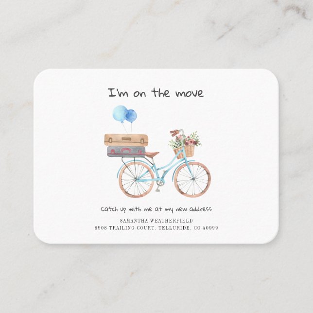 Carte de Faire-part de déplacement de l'aquarelle (Devant)