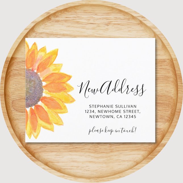 Carte de Faire-part de déplacement de tournesol bu (Créateur téléchargé)