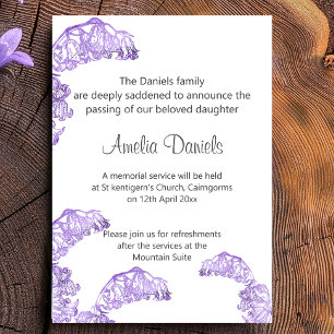 Carte de Faire-Part de Funérailles Pretty Bluebell