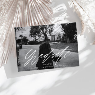 Carte de Faire-part de graduation de script rebond