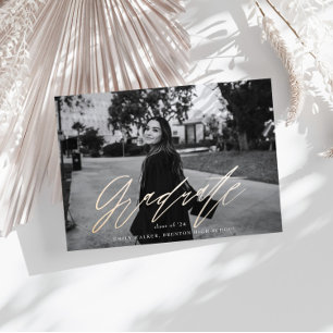 Carte de Faire-part de graduation de script rebond