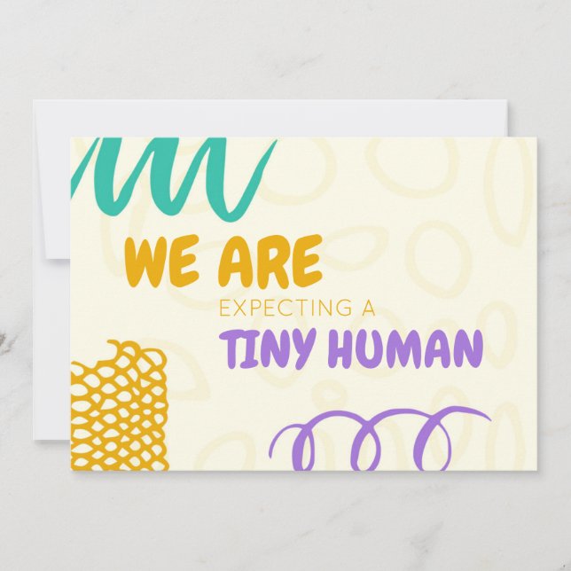 Carte de Faire-part de grossesse colorée (Devant)