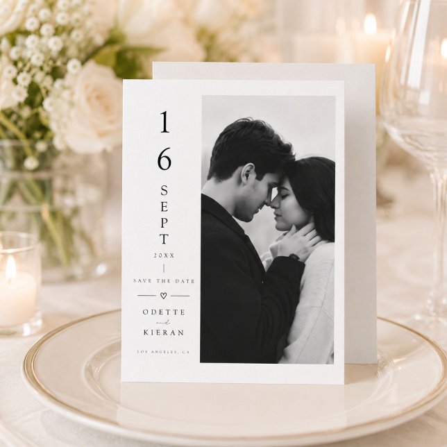 Carte de Faire-Part de Mariage à Date Verticale. (Créateur téléchargé)