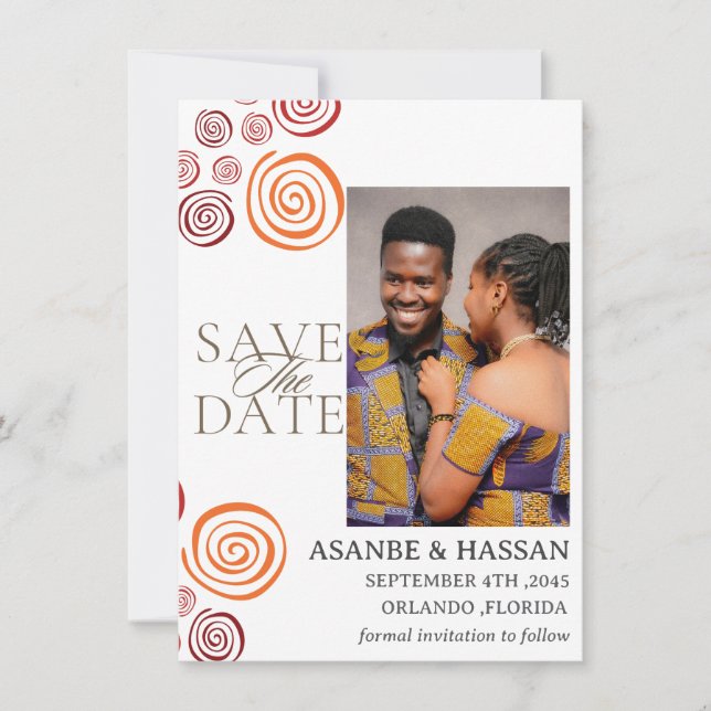 Carte de Faire-Part de Mariage à Forme Africaine A (Devant)