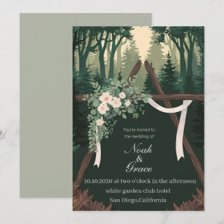 Carte de Faire-part de mariage à thème nature et f