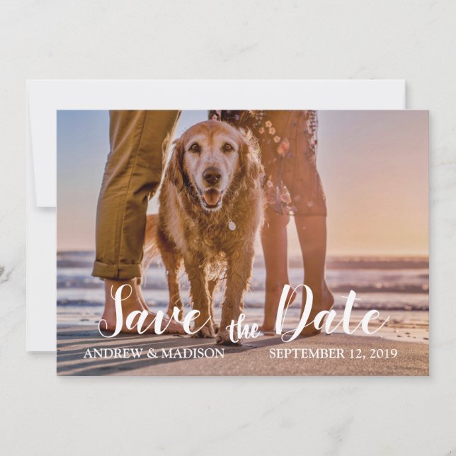 Carte de Faire-Part de Mariage avec Chien sur la P (Devant)
