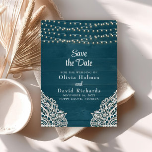 Carte de Faire-Part de Mariage avec Guirlande Rust