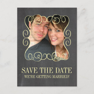 Carte de faire-part de mariage avec photo et table