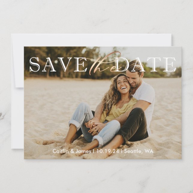Carte de Faire-part de Mariage avec Photo "Save th (Devant)