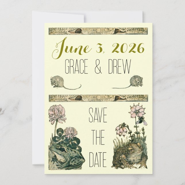 Carte de Faire-Part de Mariage avec une Illustrati (Devant)