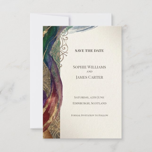 Carte de Faire-Part de Mariage Botanique Celtique  (Devant)