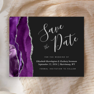 Carte de faire-part de mariage Budget Violet Agate