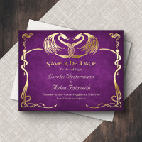 Carte de Faire-Part de Mariage Burgundy Dragon Fan