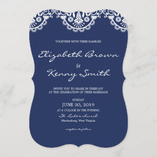 Carte de Faire-part de mariage classique en dentel