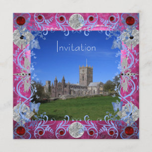 Carte de faire-part de mariage d'art déco de rubis