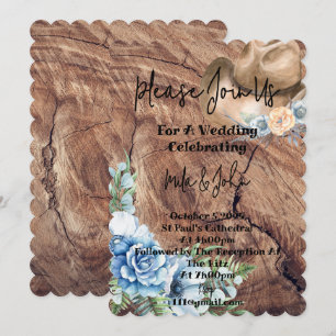 CARTE DE FAIRE-PART DE MARIAGE DE BOOTS RUSTIQUES