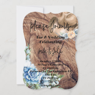CARTE DE FAIRE-PART DE MARIAGE DE BOOTS RUSTIQUES