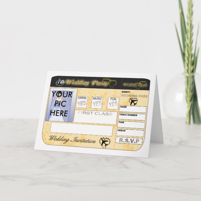 Carte de Faire-part de mariage de carte d'embarque (Devant)