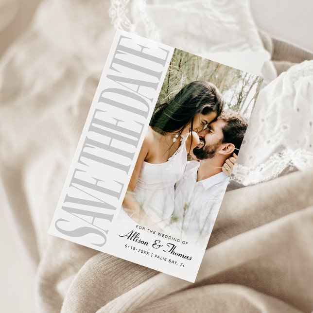 Carte de Faire-part de Mariage de date (Announce your big day with our stunning save-the-date, featuring a QR code for easy details access!)