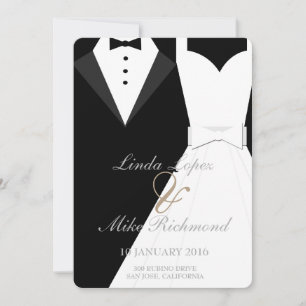 Carte de Faire-part de mariage de mariée et de cha