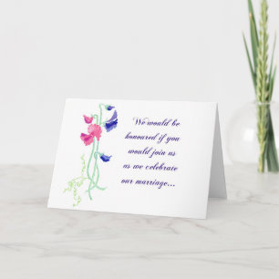 Carte de faire-part de mariage de pois doux