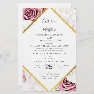 Carte de Faire-part de mariage de script géométriq