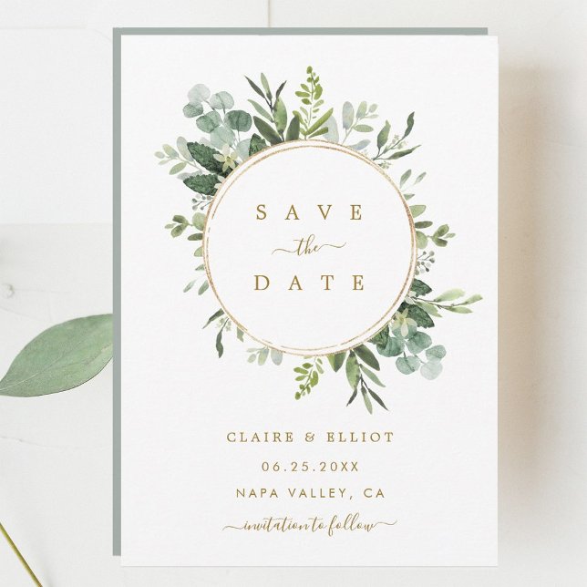 Carte de Faire-Part de Mariage en Vert Botanique O (Créateur téléchargé)