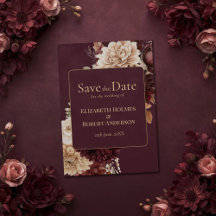 Carte de Faire-Part de Mariage Floral Gothique Bou