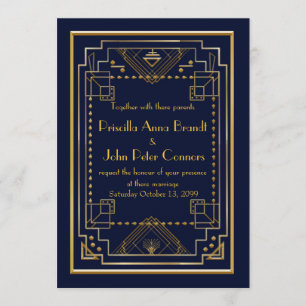 Carte de faire-part de mariage, grand Gatsby,